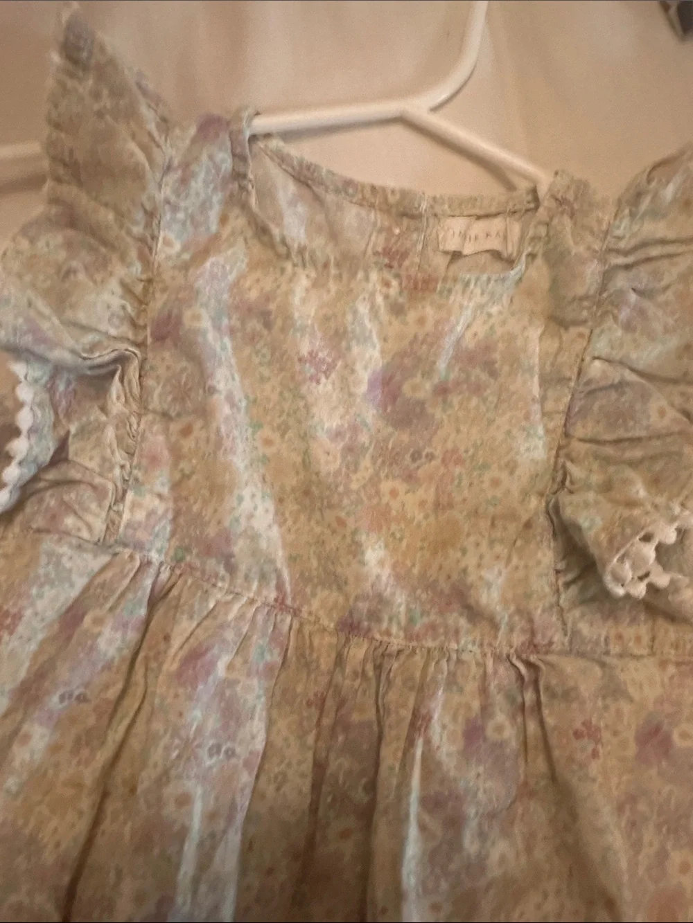 Jamie Kay Pastel Floral Ruffle Blouse in Mint, Lavender & Blush
